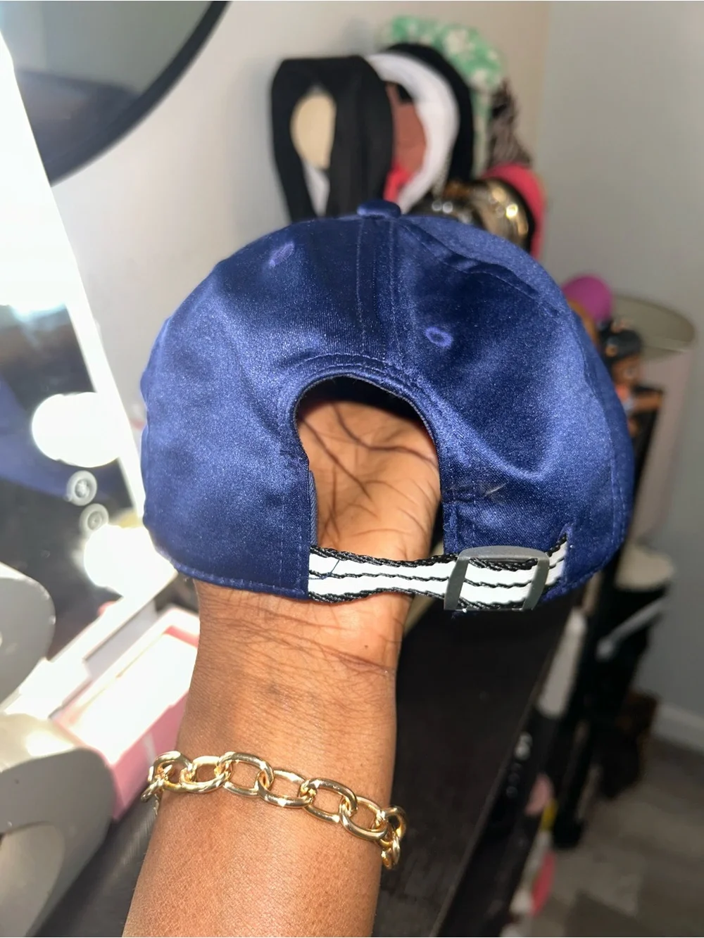 PINK Victoria's Secret Navy BLUE Dog Logo Cap